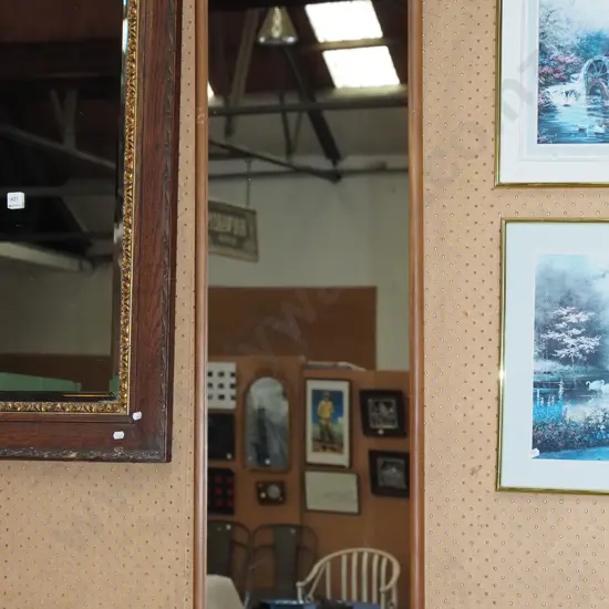 wood framed wall mirror H1000