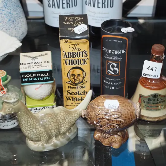 various whisky spirit miniatures