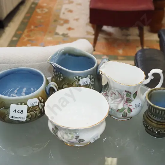 Wade creamer, sugar, egg cup etc