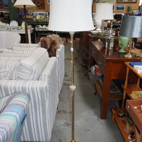 brass and marble standard lamp 