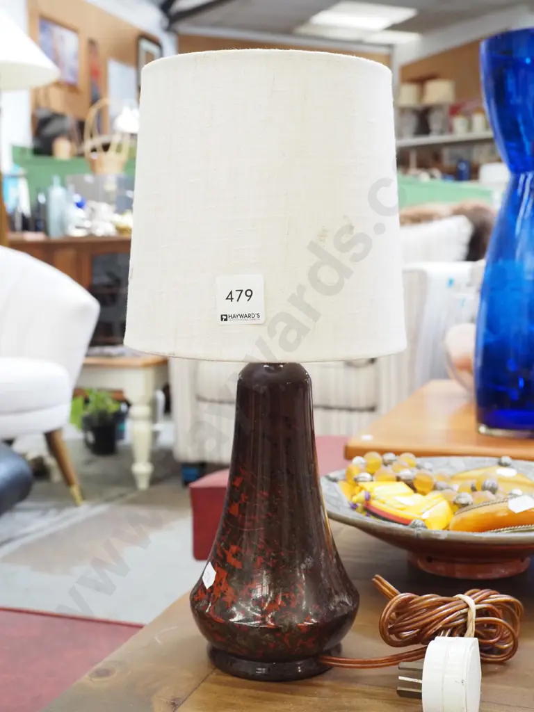 turned stone based table lamp H340 Image 1++