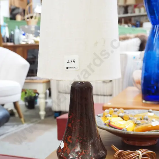 turned stone based table lamp H340