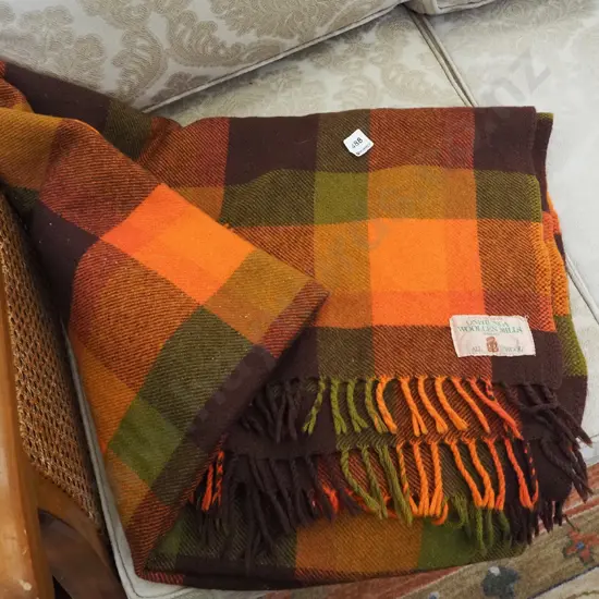 Onehunga Mills checked travel blanket