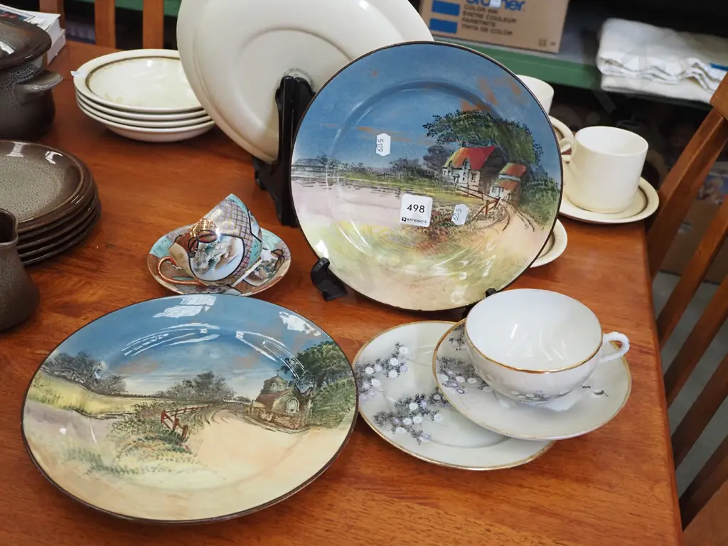 2x Royal Doulton plates, Asian cups, saucer and trio Image 1++