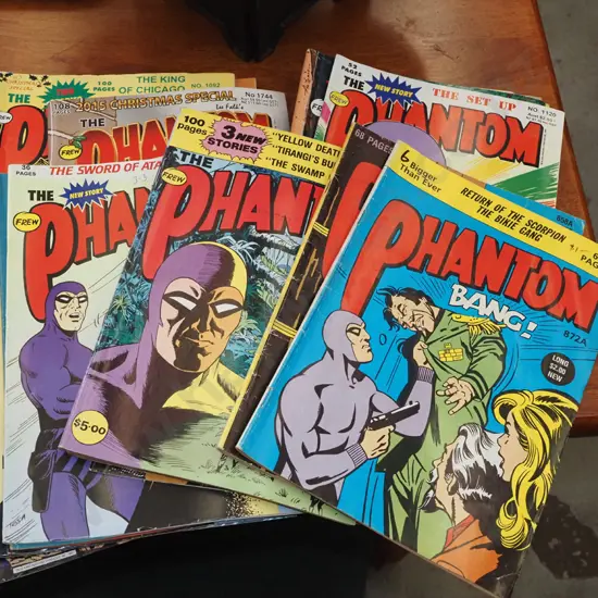 stack of Phantom comics