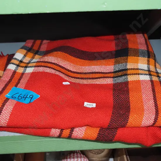 checked woollen blanket
