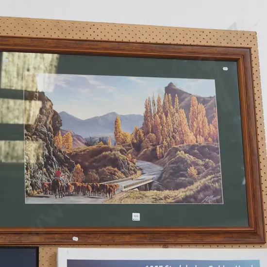 wood framed Morant print - Kawerau Bridge L960