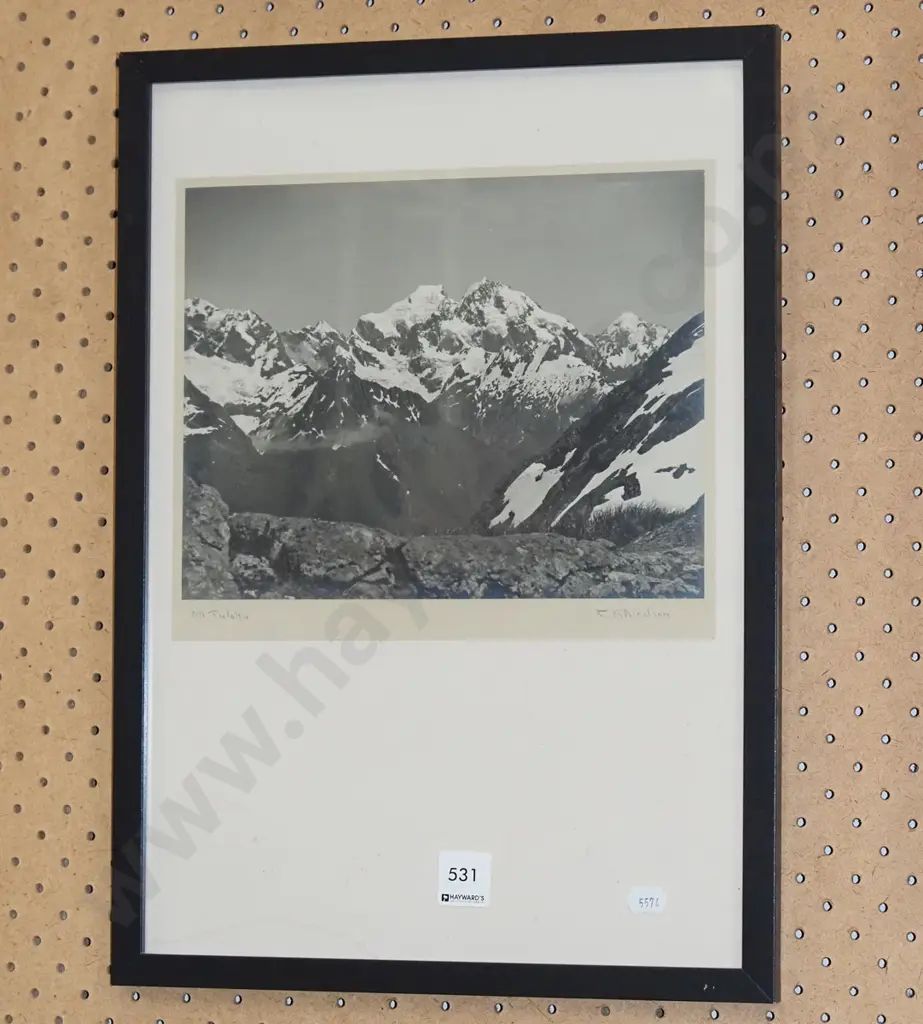 framed black and white photograph - Mount Tutoko Image 1++