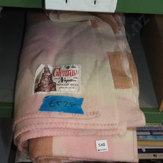 pink  checked woollen blanket