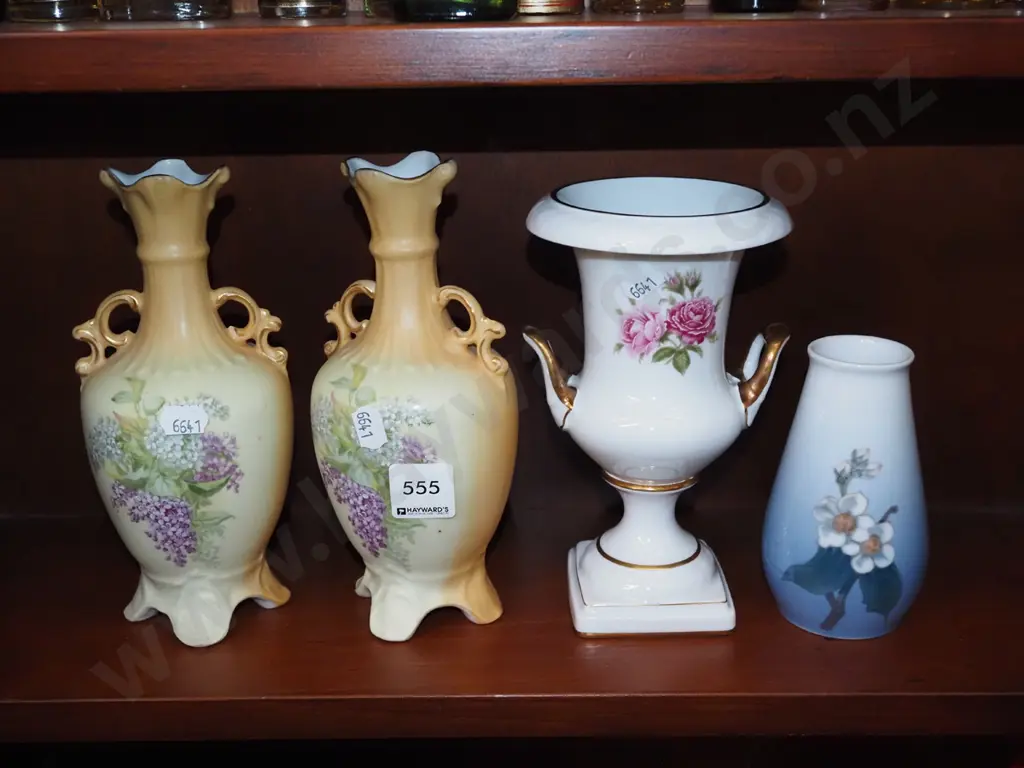 Royal Copenhagen blossom vase, 3 other vases Tallest H200 Image 1++