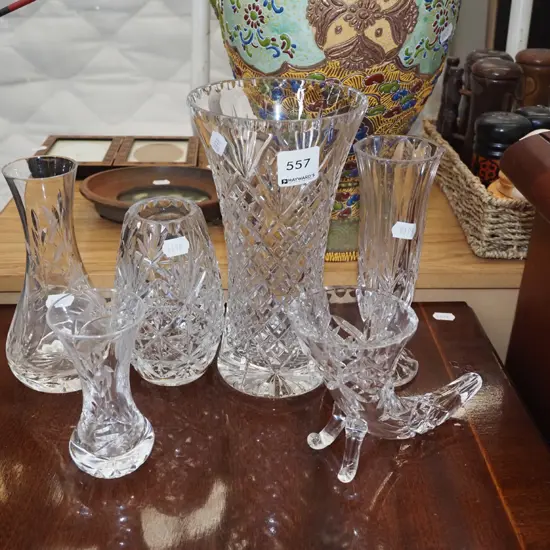 6x crystal vases H200