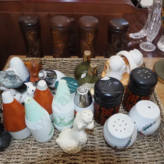 seagrass tray and salt and pepper shakers