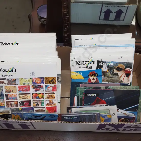 box of Telecom phone cards