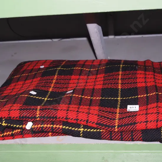 checked woollen travel rug