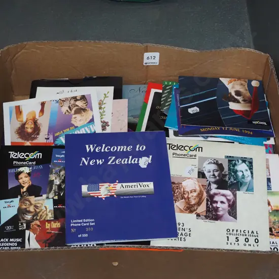 box of Telecom phone cards