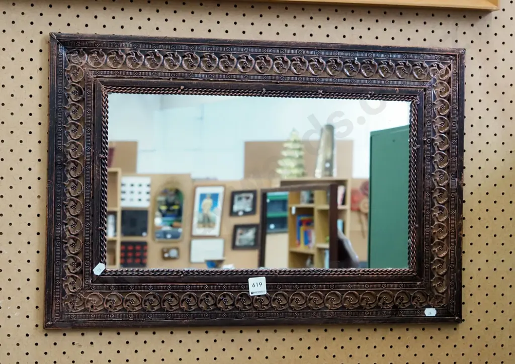 metal framed wall mirror L610 Image 1++