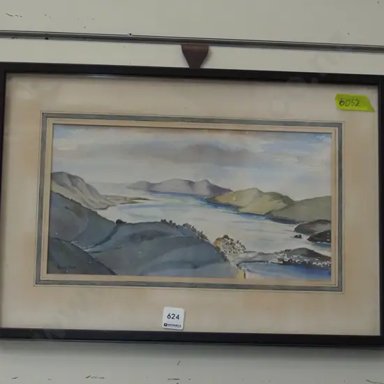 framed watercolour - Otago Harbour