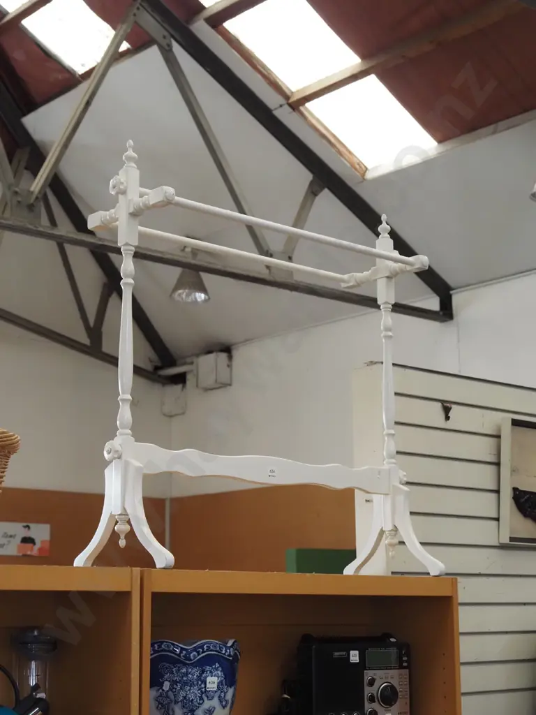 white painted wooden towel rail Image 1++