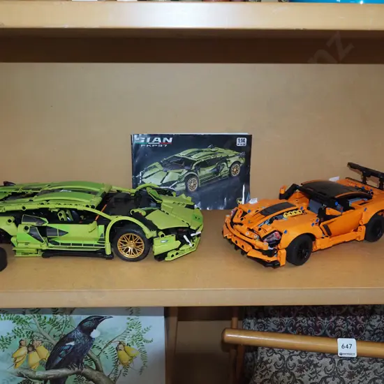 2x assembled Lego Technics models