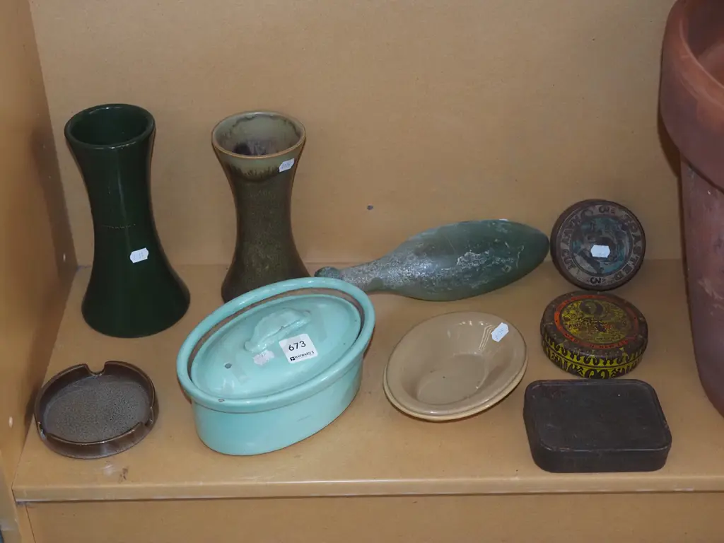 tobacco tins, torpedo bottle, vases etc Image 1++