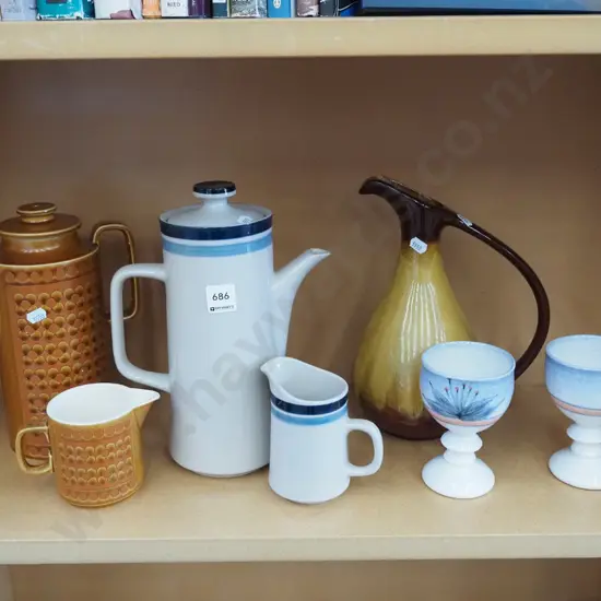 Blue Mountain ewer vase, coffee pots, jugs etc
