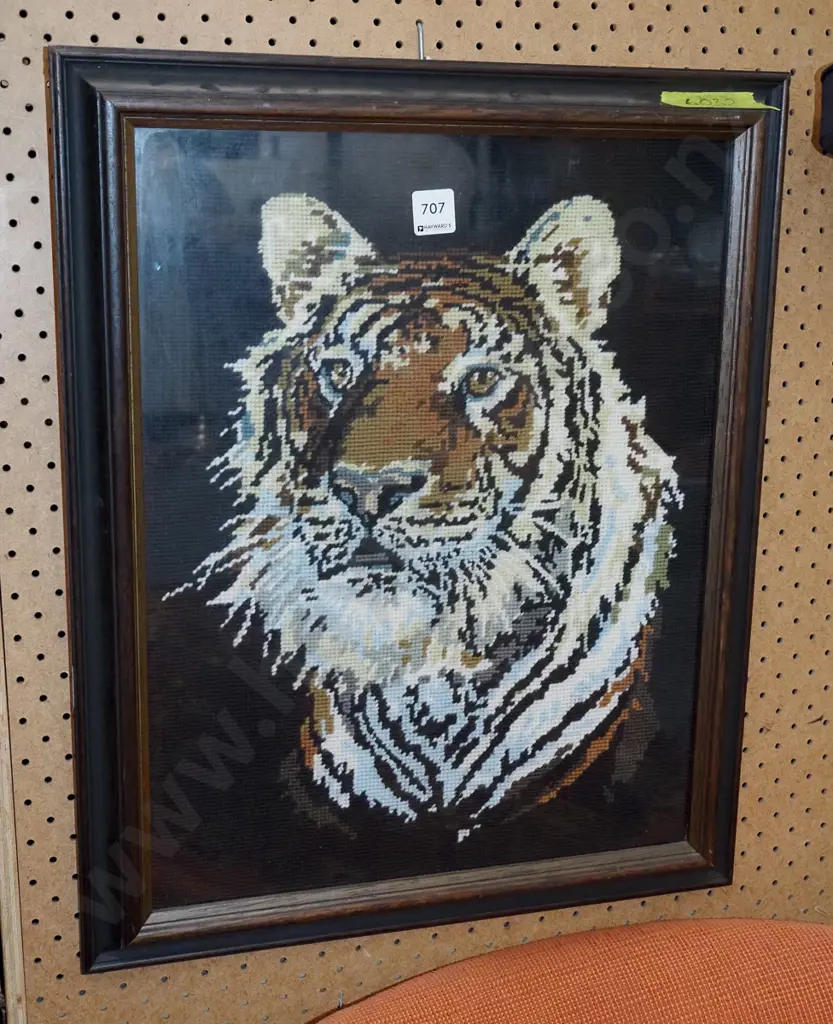framed needlework - tiger Image 1++