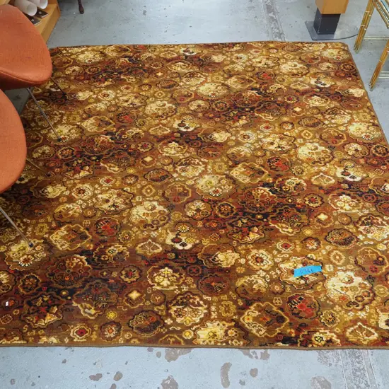 retro edged carpet piece - yellow/orange/reds L1270 W1170