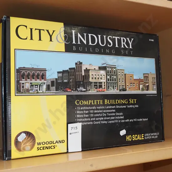 HO scale rail model industry and building set