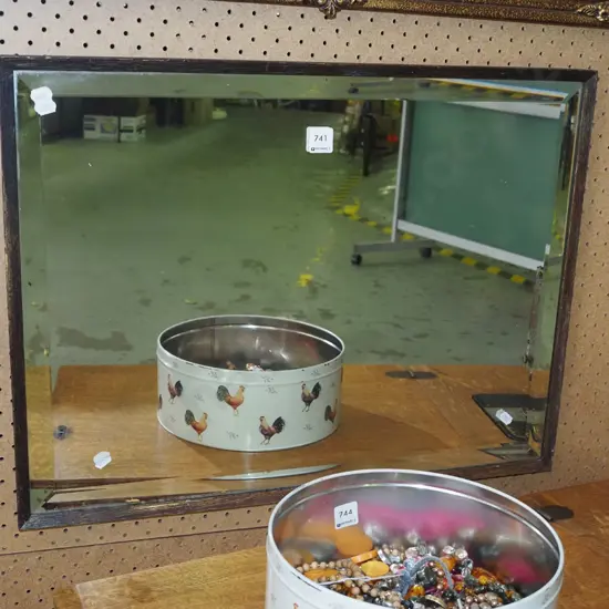 wood framed bevelled mirror L630