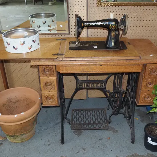 vintage treadle sewing machine - some tarnishing