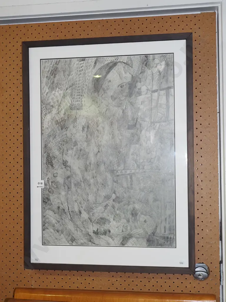 framed detailed pencil drawing Image 1++