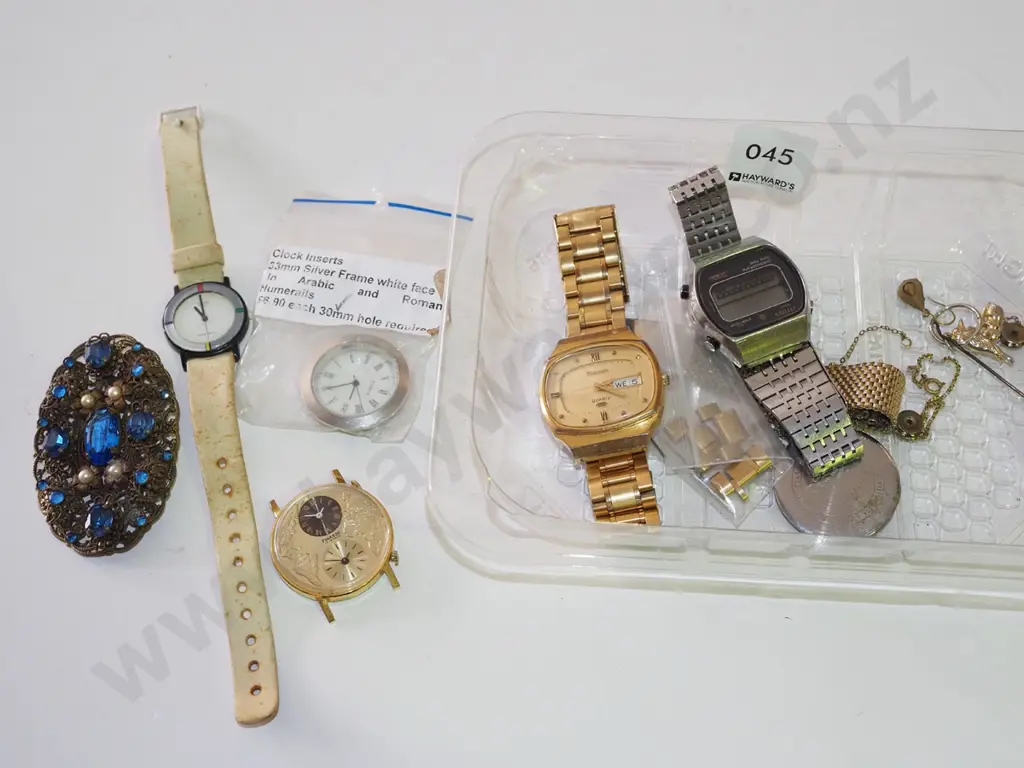 tray; watches, brooch, earrings etc Image 1++