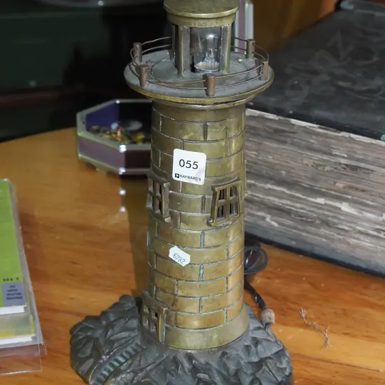 cast brass lighthouse lantern H330 - wiring needs attention