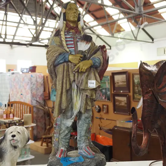 composite first nation figurine H600 - peace pipe broken