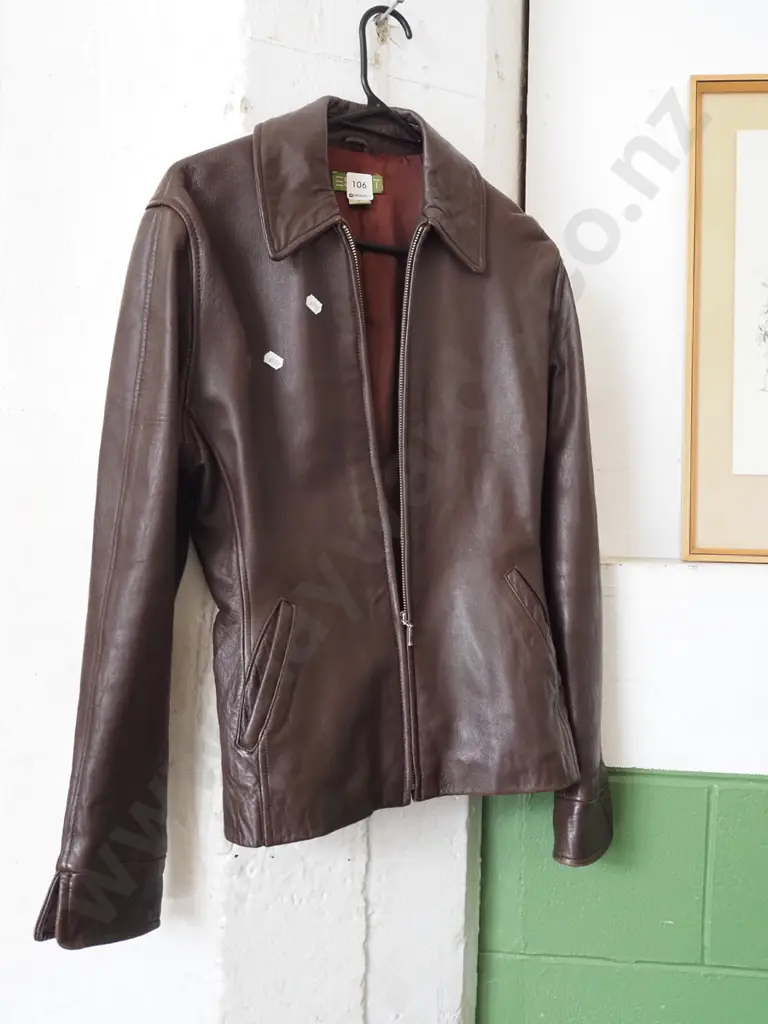 ladies Esprit size Small brown  leather jacket Image 1++
