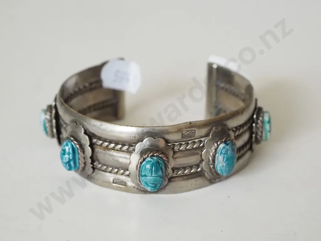 silver & blue stone bangle  Image 1++