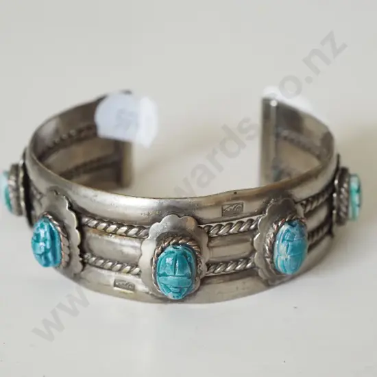 silver & blue stone bangle 