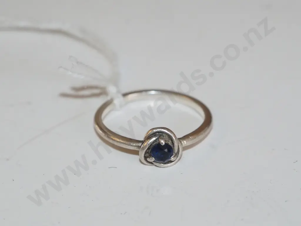silver and blue stone ring Image 1++