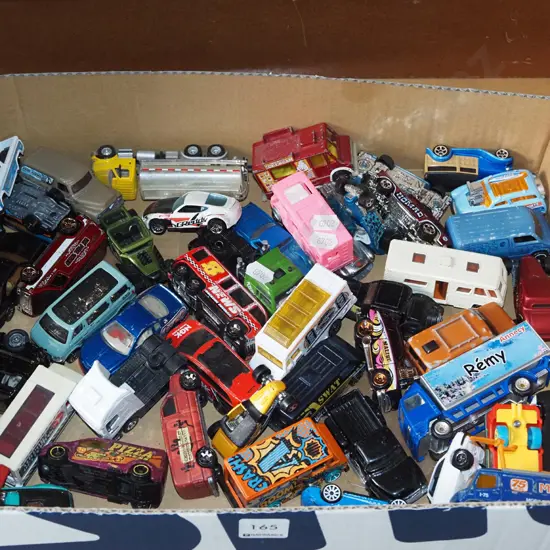 box of toy vehicles