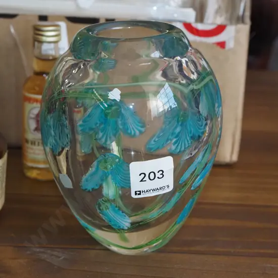 hand painted art glass vase H150