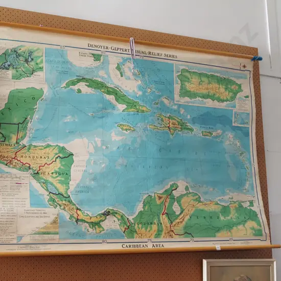 retro map - Caribbean Area
