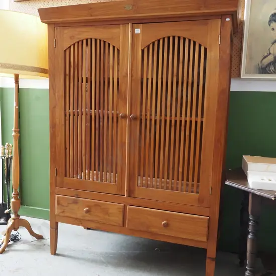 hardwood 2 door 2 drawer linen press H1680 W1220 D560