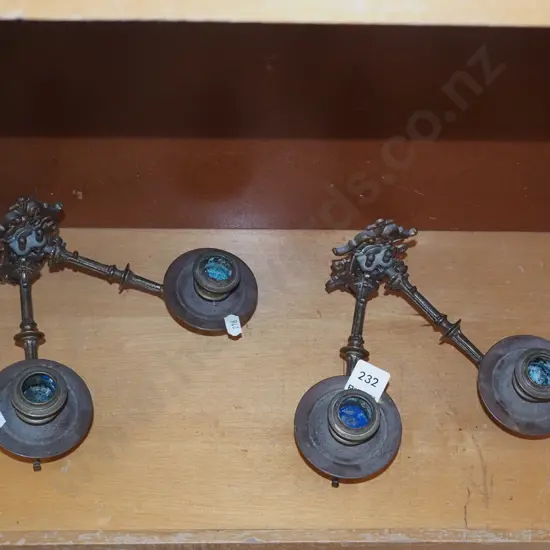 2x brass wall piano sconces