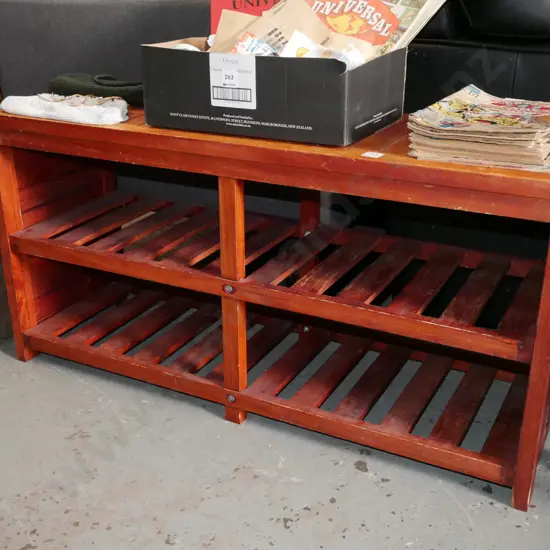 pine shoe rack H480 W1010 D330