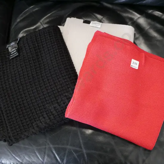 2x merino Standard Issue scarves  - red, cream, 1 black Verge scarf