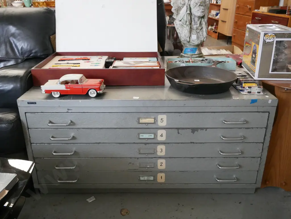 5 drawer metal plan drawers H550 W1120 D880 Image 1++