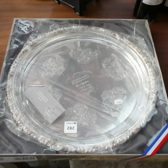 plated presentation tray and case