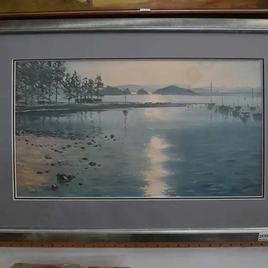 framed print - harbour scene 
