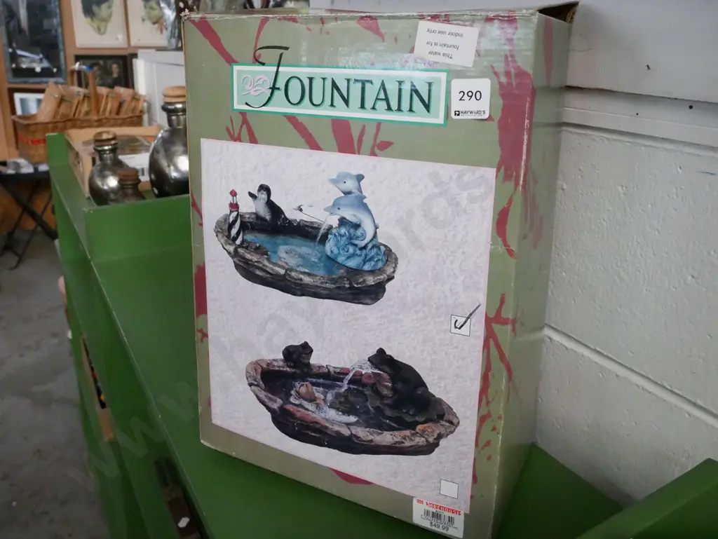 boxed as new indoor fountain - dolphin, walrus and lighthouse Image 1++