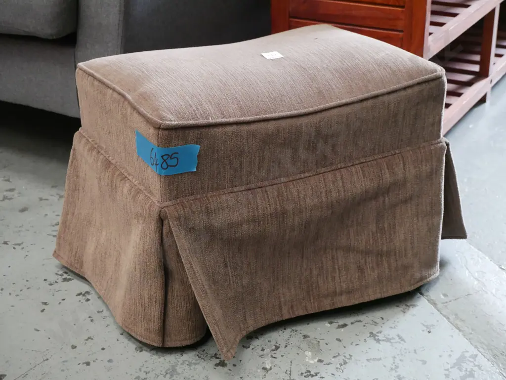 brown upholstered footstool Image 1++